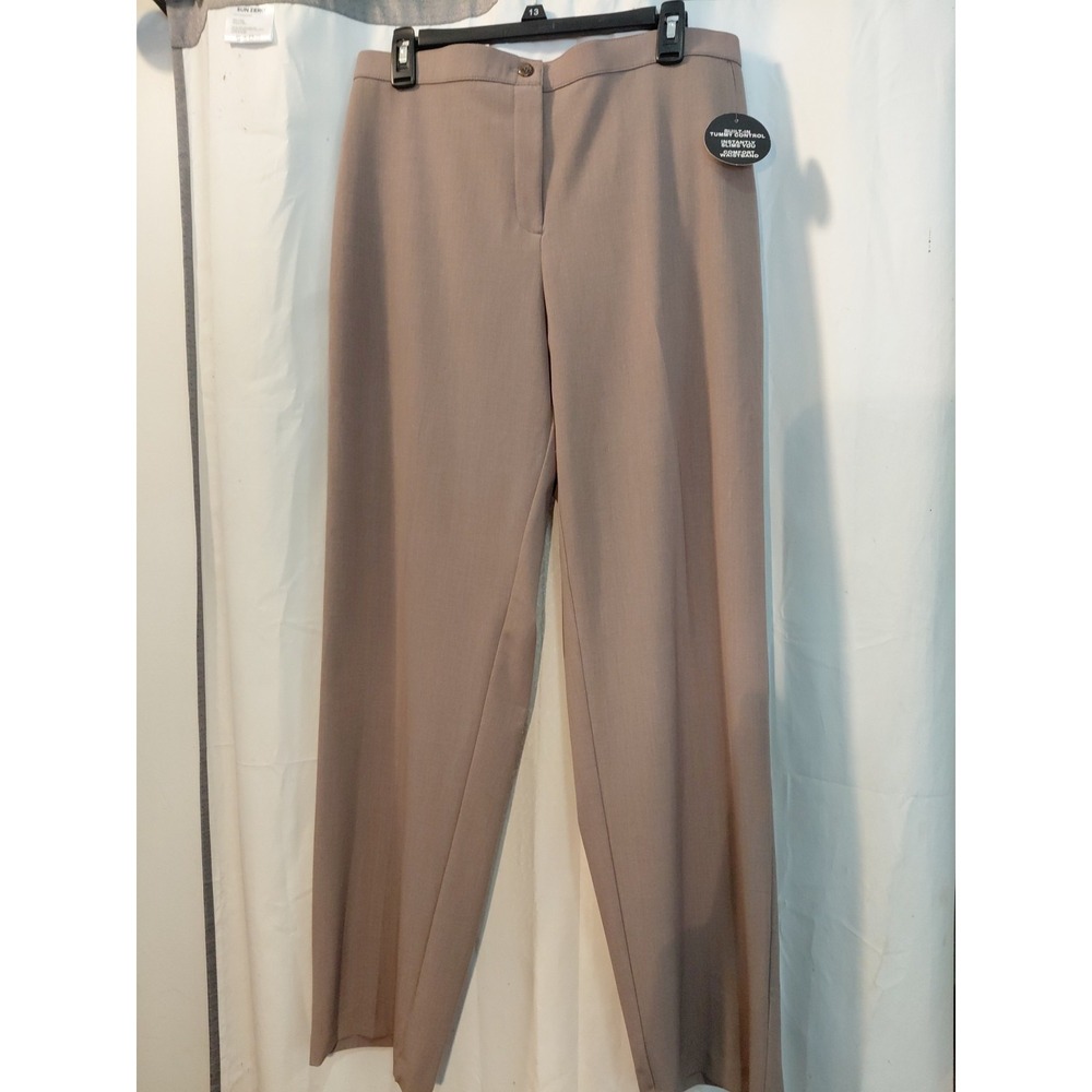 New Pantology Slacks Trouser Pants  Women's Sz 14 Comfort Waist  Wide Leg‎ Brown